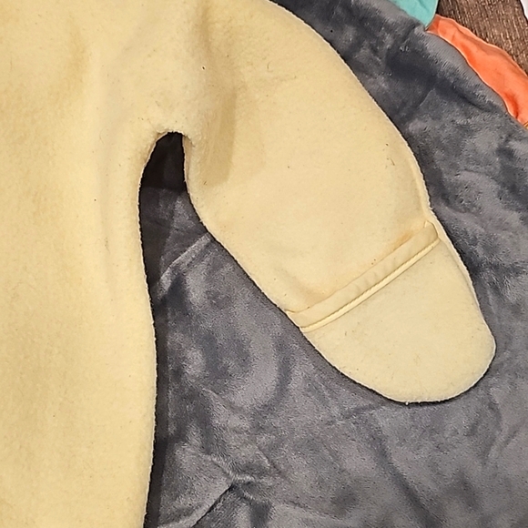 F Baby Winter Snowsuit Hooded/Footed Snow, warm yellow mittens, zip up, adorable - Picture 4 of 6